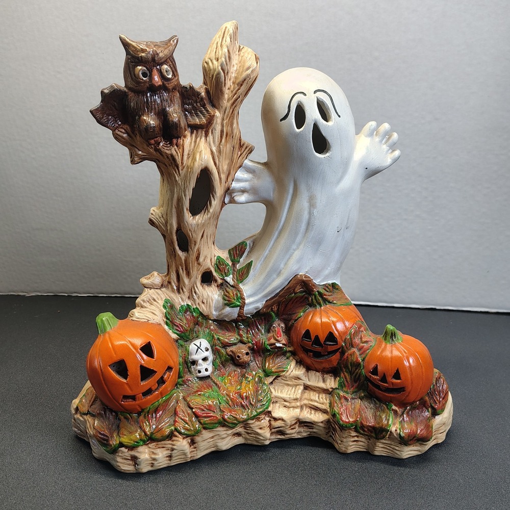 Vintage Halloween Ceramic Figure Decor Light